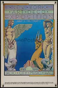 8y0182 NEW YORK ART DECO EXPOSITION 26x40 museum/art exhibition 1975 Radio City Music Hall, Byrd art!