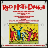 8y0215 RED HOT & DANCE 23x23 music poster 1992 HIV/AIDS, George Michael, Seal, Keith Haring art!