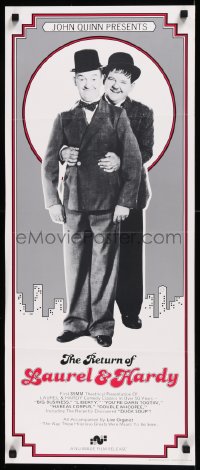 8y0385 RETURN OF LAUREL & HARDY 14x34 special poster 1983 cool image of classic comedy duo!
