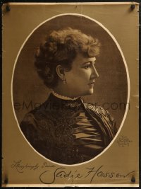 8y0387 SADIE HASSON 21x28 special poster 1890s wonderful close-up profile image of her!