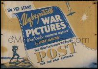 8y0264 SATURDAY EVENING POST 28x40 advertising poster 1944 cool art, unforgettable war pictures!