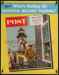 8y0389 SATURDAY EVENING POST 22x28 special poster 1954 cover from June 26, great Steven Dohanos art!
