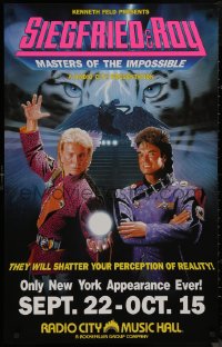 8y0391 SIEGFRIED & ROY 25x39 special poster 1989 cool art of the magicians at Radio City Music Hall!
