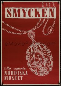 8y0183 SMYCKEN 28x39 Swedish museum/art exhibition 1949 necklace with a pendant!