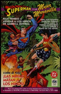 8y0395 SUPERMAN & WONDER WOMAN THE HIDDEN KILLER 22x34 special poster 1998 image of him + Wonder Woman!