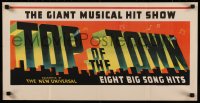 8y0396 TOP OF THE TOWN 14x27 special poster 1937 cool art of black title over the New York skyline!