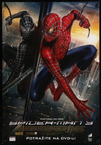 8y0235 SPIDER-MAN 3 27x39 Yugoslavian video poster 2007 Raimi, Tobey Maguire in red/black costumes!
