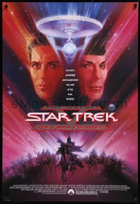 8y1261 STAR TREK V advance 1sh 1989 The Final Frontier, art of William Shatner & Nimoy by Bob Peak!