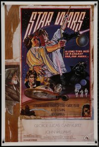 8y1267 STAR WARS style D Kilian fan club 1sh R1992 George Lucas, circus poster art by Struzan & White!