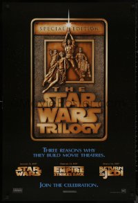 8y1269 STAR WARS TRILOGY style F 1sh 1997 George Lucas, Empire Strikes Back, Return of the Jedi!