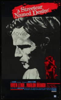 8y0238 STREETCAR NAMED DESIRE 22x36 video poster R1982 different artwork of Marlon Brando!