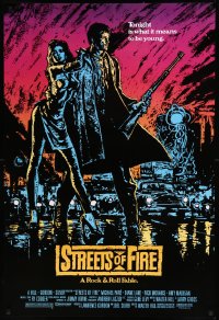 8y1274 STREETS OF FIRE 1sh 1984 Walter Hill, Michael Pare, Diane Lane, artwork by Riehm, no borders!