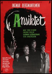 8y0455 MAGICIAN Swedish 1958 Ingmar Bergman's Ansiktet, Von Sydow, Thulin, Ranke art, ultra rare!