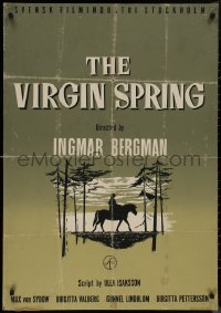 8y0458 VIRGIN SPRING export Swedish 1960 Ingmar Bergman's Jungfrukallan, Max von Sydow, Valberg!