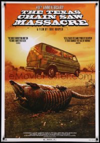8y1287 TEXAS CHAINSAW MASSACRE 1sh R2014 Tobe Hooper cult classic, wacky image of dead armadillo!