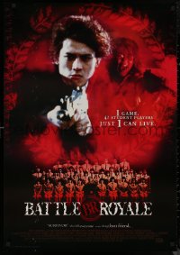 8y0536 BATTLE ROYALE DS Thai poster 2000 Batoru rowaiaru, Kazuo Kiriyama with micro-uzi, red style!