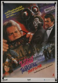 8y0557 THEY LIVE Thai poster 1988 Rowdy Roddy Piper, John Carpenter, different Tongdee art!