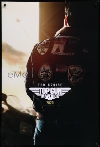 8y1302 TOP GUN: MAVERICK teaser DS 1sh 2020 Naval aviator Tom Cruise in the title role w/back turned!