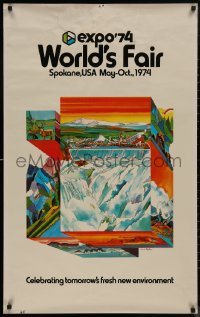 8y0134 EXPO '74 25x40 travel poster 1973 International Exposition on the Environment, Caplan art!