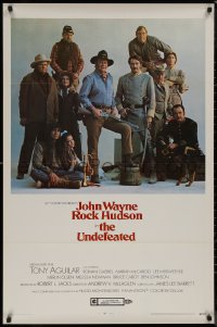 8y1315 UNDEFEATED 1sh 1969 great Civil War cast portrait with John Wayne & Rock Hudson!