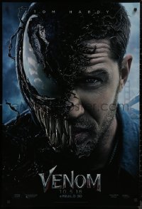 8y1322 VENOM teaser DS 1sh 2018 Marvel, great image of Tom Hardy in the title role transforming!