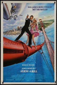 8y1324 VIEW TO A KILL style B 1sh 1985 Roger Moore as James Bond 007, Walken, Grace Jones!