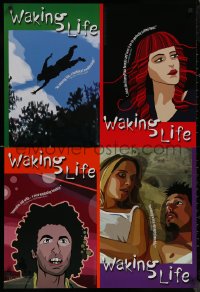 8y1325 WAKING LIFE teaser 1sh 2001 Richard Linklater, Ethan Hawke, cool animation technique!