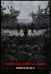 8y1328 WAR FOR THE PLANET OF THE APES style C teaser DS 1sh 2017 Caesar and two large armies!