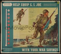 8y0112 HELP EQUIP G.I. JOE 28x32 WWII war poster 1944 Hormey art of soldiers charging up a beach!