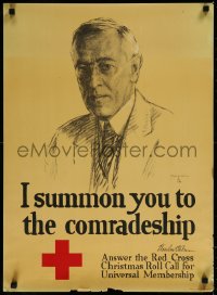 8y0106 I SUMMON YOU TO THE COMRADESHIP 20x27 WWI war poster 1918 art of President Woodrow Wilson!
