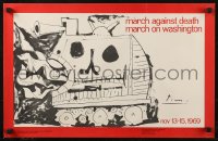 8y0122 MARCH ON WASHINGTON 15x23 war poster 1969 March Against Death, Pablo Picasso war machine art!