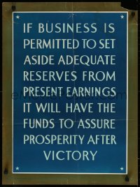 8y0119 PROSPERITY AFTER VICTORY 20x27 WWII war poster 1943 have the funds to assure prosperity!