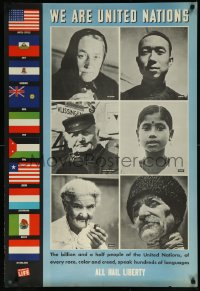 8y0121 WE ARE UNITED NATIONS #11 26x39 WWII war poster 1944 photographs taken from Life magazine!