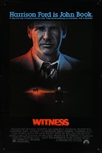 8y1335 WITNESS 1sh 1985 big city cop Harrison Ford in Amish country, directed by Peter Weir!