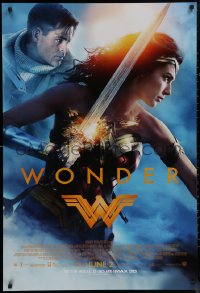 8y1337 WONDER WOMAN advance DS 1sh 2017 sexiest Gal Gadot in title role/Diana Prince, Chris Pine