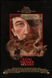 8y1347 YOUNG SHERLOCK HOLMES 1sh 1985 Steven Spielberg, Nicholas Rowe, really cool detective art!