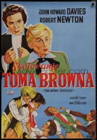 8y0530 TOM BROWN'S SCHOOLDAYS Yugoslavian 26x38 1951 John Howard Davies in title role with bad kids!