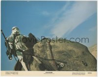 8z1383 STAR WARS color 11x14 still 1977 George Lucas, close up of Storm Trooper riding on creature!