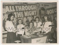 8z0053 ALL THROUGH THE NIGHT candid 8x10.25 still 1942 15 year old Gloria Warren selling war stamps!