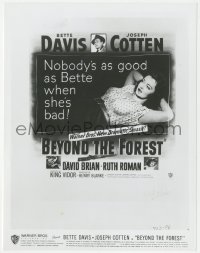 8z0090 BEYOND THE FOREST 8x10.25 still 1949 smoking Bette Davis on the window card & 6sh image!