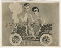 8z0154 CHILDREN OF DIVORCE 8x10 key book still 1927 Gary Cooper & Clara Bow superimposed over jalopy!