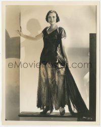 8z0256 GENEVA MITCHELL 8x10.25 still 1930 modeling pajamas of black lace & satin by Otto Dyar!