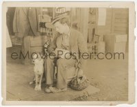 8z0268 GO WEST 8x10.25 still 1925 great close up of Buster Keaton sitting by dog, very rare!