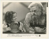 8z0292 HEIDI 8.25x10.25 still 1937 c/u of cute Shirley Temple smiling at Jean Hersholt with cool pipe!