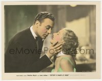 8z0008 HISTORY IS MADE AT NIGHT color 8x10 still 1937 c/u of Charles Boyer about to kiss Jean Arthur!