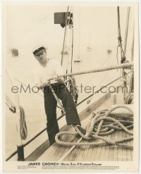 8z0322 JAMES CAGNEY 8x10 key book still 1930s wearing sailor outfit & holding rope on his boat!