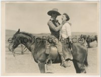 8z0355 LAST OUTLAW candid 8x10 key book still 1927 Gary Cooper pretending to choke Jewel on horse!