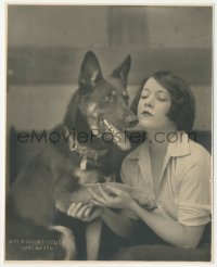 8z0395 MARIE PREVOST deluxe 7.5x9.5 still 1920s Melbourne Spurr portrait with German Shepherd dog!