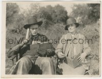 8z0441 NEVADA candid 8x10 key book still 1927 puzzled Gary Cooper & his mother reading books on set!