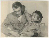 8z0446 NOW & FOREVER 7x9.25 still 1934 great close up of Shirley Temple rubbing Gary Cooper's head!